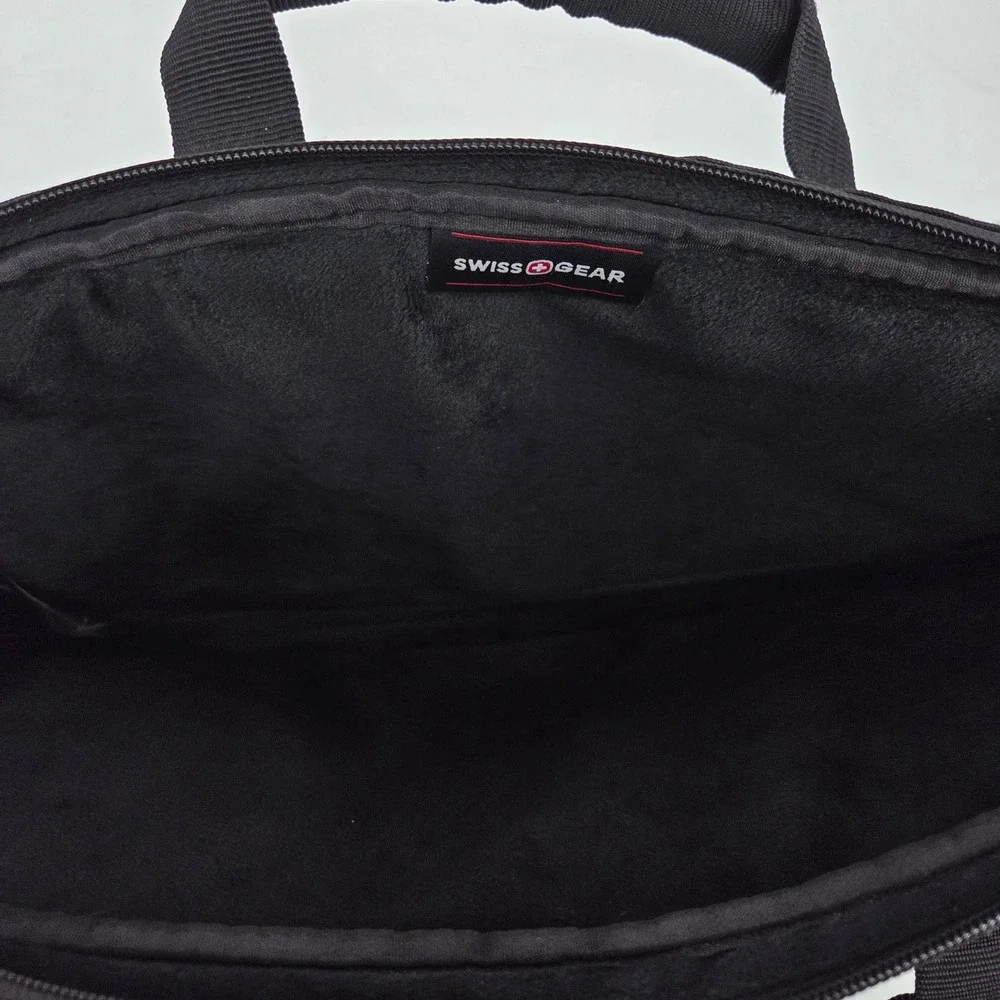SwissGear Black Laptop Messenger Bag Padded Shoulder Briefcase Case